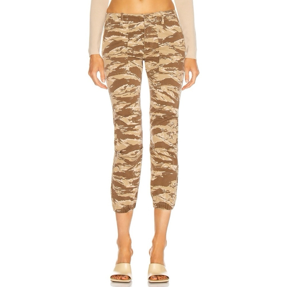 NILI LOTAN NWT Khaki Tiger Camo Cropped French Military Pants